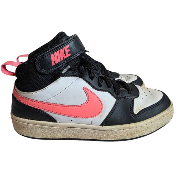 Nike Other - Nike Court Borough Mid 2 sneakers Pink, Black, And White Girls Size 6